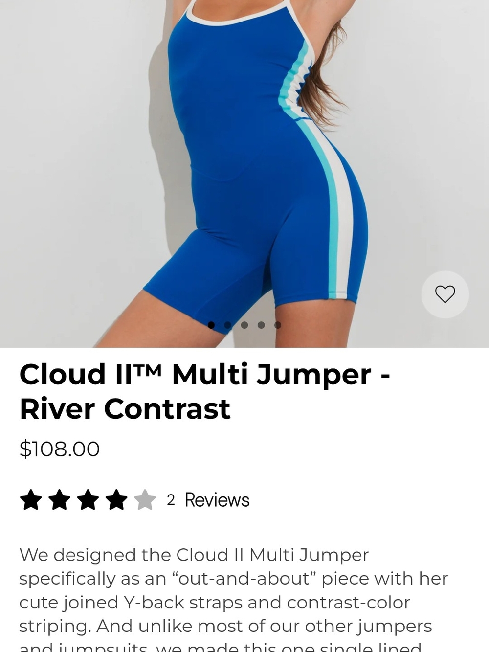 Vitality Cloud II One Piece Shorts, Blue & White, M